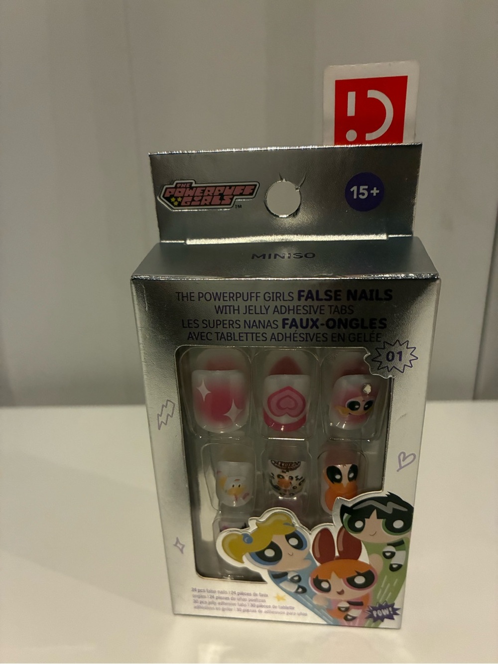 Powerpuff Girls Press-On False Nails - Pink & White Character Set - Picture 2 of 3